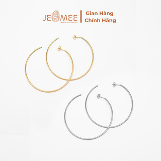 Bông tai tròn JESMEE, khuyên tai không cần bấm lỗ cá tính - E6836