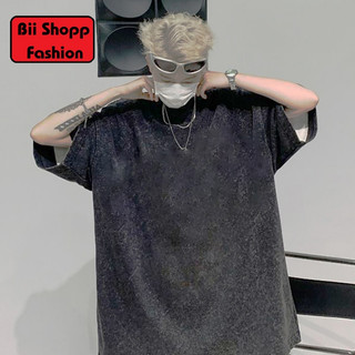 Áo thun loang đen trơn, Áo phông trơn wash 100% cotton Local brand basic form rộng - tay lỡ - unisex