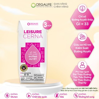 Soup uống dinh dưỡng kiểm soát đường huyết dành cho người đái tháo đường Leisure cerna 3 hộp (250ml/h)