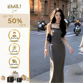 Đầm body chiết eo phối ren Emili đầm nữ dự tiệc phong cách kiểu nữ 