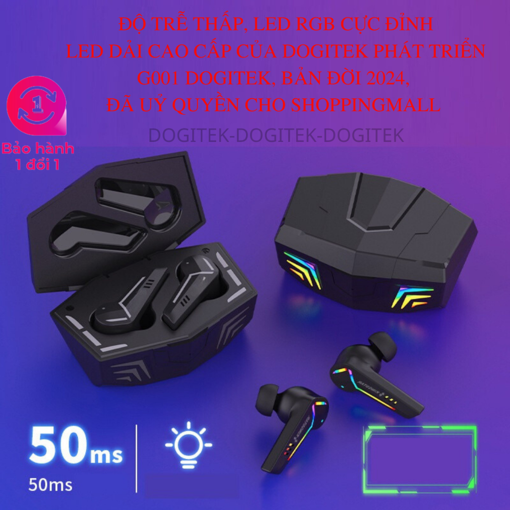 Tai nghe bluetooth DOGITEK G001 bản 2024 mới, có led dải RBG, pin trên 6 tiếng, có chế độ gaming | BigBuy360 - bigbuy360.vn
