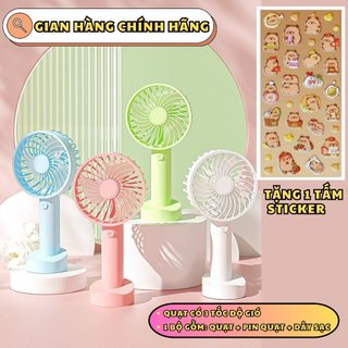 Quạt Mini Tích Điện Cầm Tay N9 Có Đế Picom Nhiều Màu (Tặng Pin và Cáp Sạc, tặng dán stick )