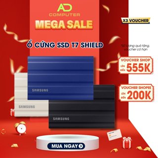 Ổ cứng di động SSD Samsung Portable T7 Shield NVMe PCIe Dung lượng 1TB / 2TB / 4TB | USB 3.2 Gen 2 tốc độ đến 1.050 MB/s
