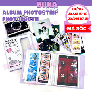 Album photostrip Buka album đựng ảnh photobooth, 4cut bảo vệ card ảnh thần tượng phong cách Hàn Quốc