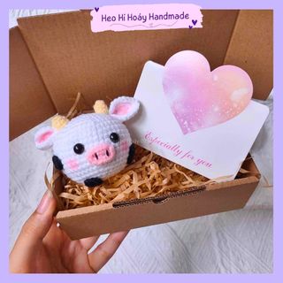 Móc khóa len bò sữa dễ thương by Heo Hí Hoáy