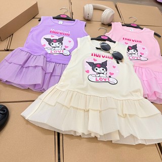 V51 - Váy bé gái dáng suông phối vạt tơ bồng chất liệu mềm đẹp đủ sz 8 -23kg