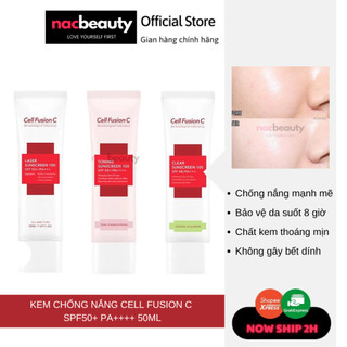 Kem chống nắng Cell Fusion C Laser Sunscreen 100/Toning Suncream 100 SPF50+/PA+++ (Xanh - Đỏ - Hồng - Vàng