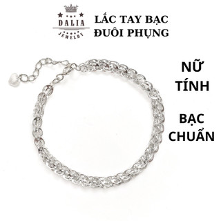 Lắc tay bạc thật dạng đuôi phụng hoa tiểu thư nữ tính DaLiA Jewelry dạng dày dặn vòng tay cho nữ