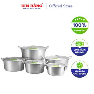 Bộ Nồi Nhôm ĐB quai tròn xi bóng T5 Kim Hằng KHG0331 (16-18-20-22-24cm)