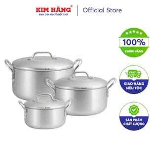 Bộ Nồi Nhôm xi kiểu Nhật Kim Hằng T3 lớn (18-22-26cm)