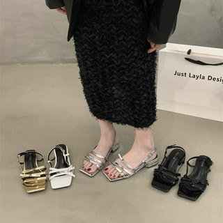Giày sandals đế thấp 2cm quai ngang thắt nơ có sẵn size 35 đến 42 cho nàng bigsize ngoại cỡ - Toffly Shoes