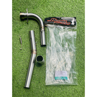 Cổ pô inox 304 - 2 khúc form V2 ôm sát, mối hàn titan size 25-38 mm cho Wave/Dream/Cub hàng Thailand