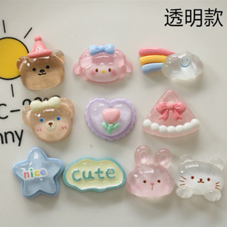 Charm gắn dép, Sticker gắn dép chủ đề thỏ, gấu, mây, bánh nhựa cứng gắn DÉP CROCS, DÉP SỤC, dép Cá SẤU