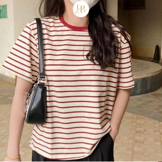 Áo phông baby tee kẻ jun boy cổ tròn basic 546 p13k20