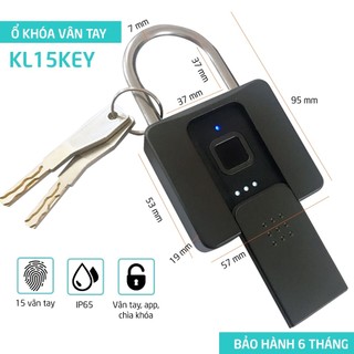 Ổ khóa vân tay thông minh KL15Key mở bằng vân tay, chìa khoá và app