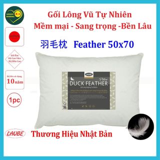 Ruột gối lông vũ tự nhiên feather hiệu laube size 50x70cm hàng chính hãng Nhật Bản