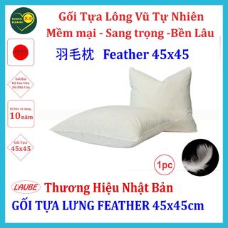  Ruột gối tựa lưng lông vũ feather hiệu laube size 45x45cm hàng chính hãng Nhật Bản 
