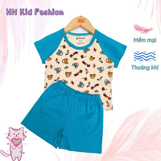 Bộ hè ngắn tay bé trai, bộ hè cotton hn11 cho bé 10-23kg