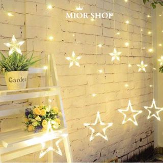 Dây đèn led trang trí hình ngôi sao ngôi sao led nháy led trang trí tết đặc sắc, dây nháy noel decor quán cà phê