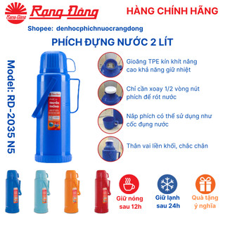 Phích nước Rạng Đông 2 lít, bình thủy giữ nhiệt, đựng nước nóng, pha trà RD2035N5