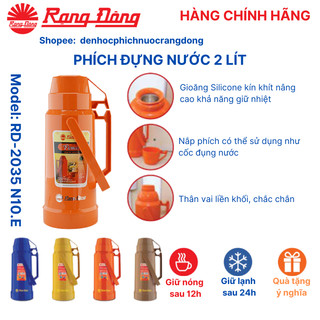 Phích nước Rạng Đông 2 lít, bình thủy giữ nhiệt, đựng nước nóng, pha trà tiện dụng RD2035N10E