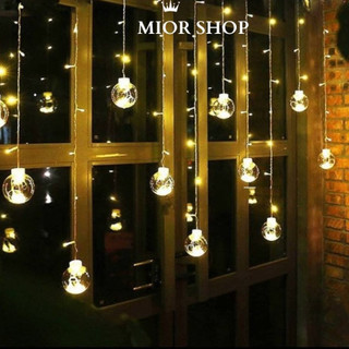 Dây đèn led trang trí banh to rèm cầu - bóng tròn led trang trí têt nháy nhiều chế độ trang trí noel