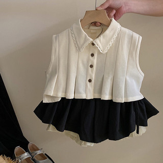 Váy bé gái,Sét áo cổ ren kiểu chân váy xoè dây rút cho bé 10 đến 30kg
