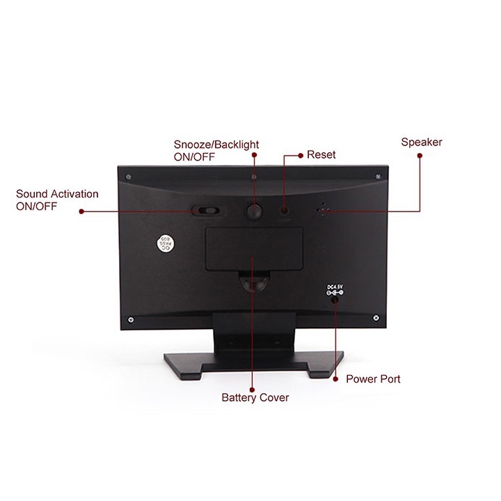 FREESHIP Đồng Hồ Để Bàn LED Màn Hình LCD Báo Thức, Cảm Biến Âm Thanh