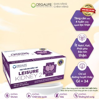 Soup uống Y Học Leisure Kidney 2 dinh dưỡng người bệnh thận giàu protein, cao năng lượng, dễ hấp thu 30 hộp (250ml/hộp)