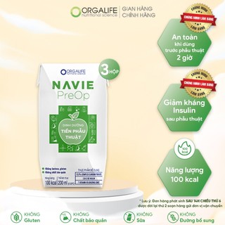 Soup uống dinh dưỡng người tiền phẩu thuật, giảm insulin, cao năng lượng, giảm căng thẳng Navie Preop 3 hộp (200ml/hộp)