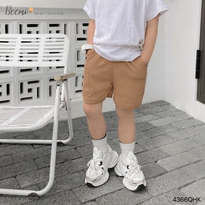 Quần short Beemo quần đùi phối túi chất liệu cotton thoáng mát, co dãn mặc đi học, đi chơi cho bé từ 9-24kg 4366QHK
