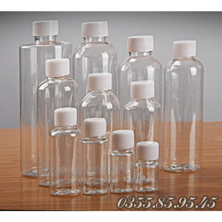 (Đủ Size) Chai nắp vặn trắng 5ml / 10ml / 15ml / 20ml / 30ml / 50ml / 80ml / 100ml - Chai lọ nhựa chiết mỹ phẩm.