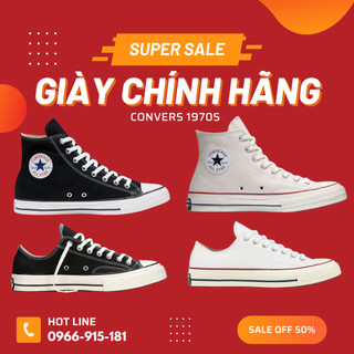 Giày thể thao Convers 1970s đen trắng, giày nam nữ Convers 'Chuck taylor 1970s' cực basic