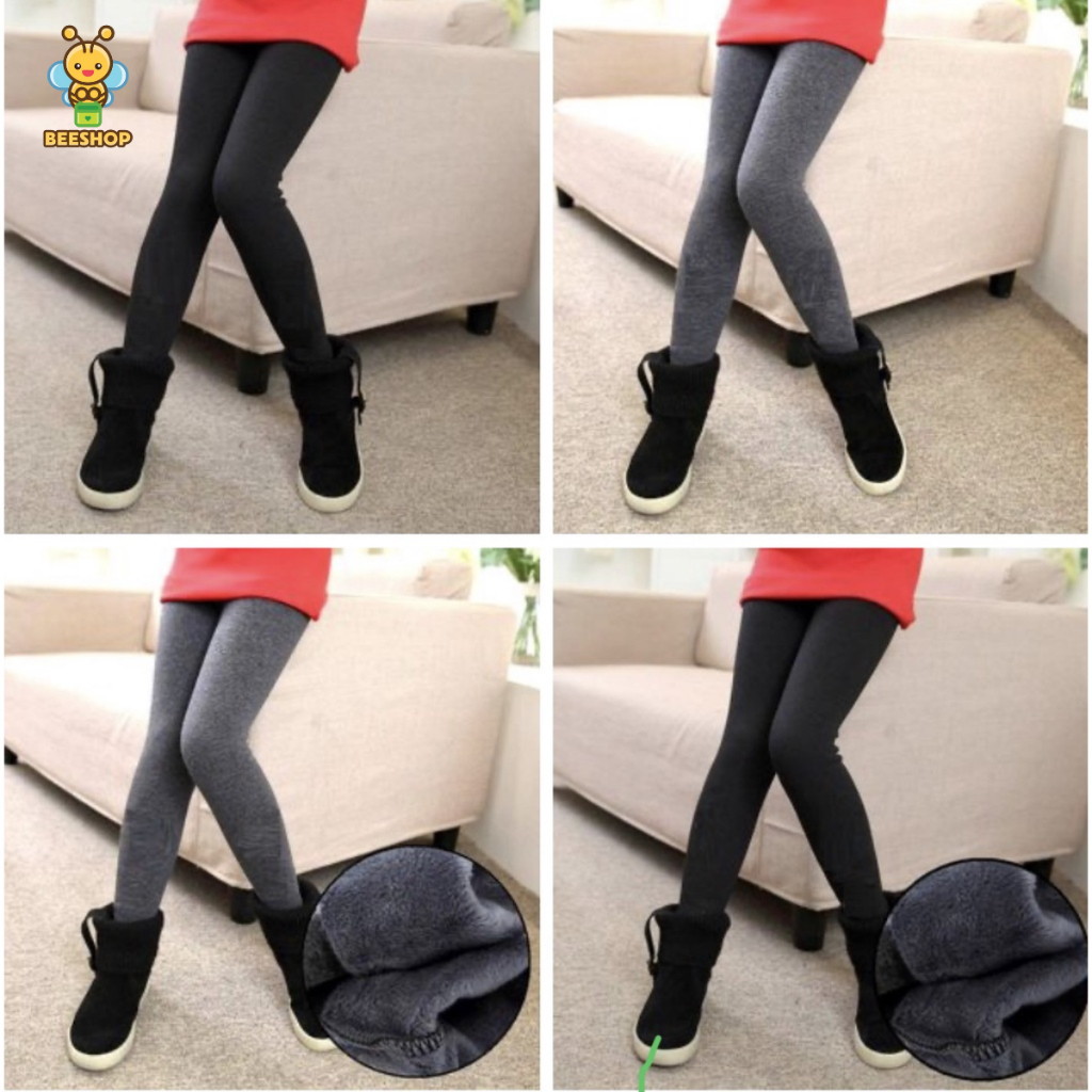 Quần legging bé gái lót lông thời trang trẻ em BEESHOP D25003