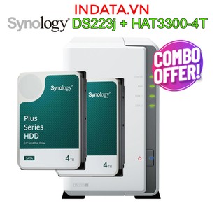[COMBO] Bộ lưu trữ mạng NAS Synology DS223j và ổ cứng Synology HAT3300-4T 4TB, hàng chính hãng