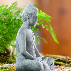 Tượng phật ngồi thiền đá sa thạch, Tượng Deco, trang trí, trưng bày, tiểu cảnh, bán cạn, terrarium