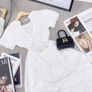 Thanh lý ĐẦM MIDI TRẮNG CUTOUT LƯNG