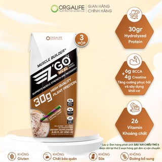 Bữa ăn dinh dưỡng cung cấp năng lượng, hồi phục cơ bắp sau khi tập Z'go Meal Plant Based 3 hộp (250ml/hộp)