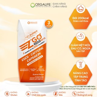 Thức uống dinh dưỡng đốt cháy calo nâng cao hiệu suất tập luyện giảm mỏi cơ Z'go Drink Meal 200 3 hộp (250ml/hộp)