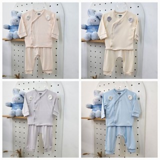 Ualarogo - Bộ sơ sinh cài giữa chất liệu petit cho bé từ 0 đến 9 tháng tuổi