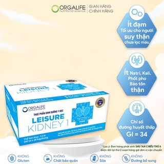 Soup uống Leisure kidney 1 dinh dưỡng người bệnh thận giảm protein, thay thế bữa ăn, dẽ hấp thu 30 hộp (250ml/hộp)