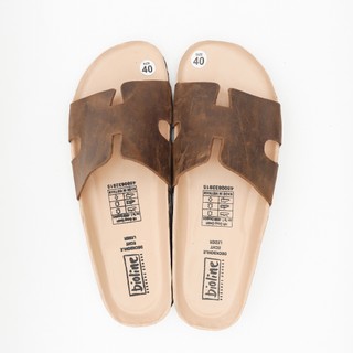 DK04 - Dép Birken Đế Trấu BIOLINE Official Thiết Kế Unisex Quai Chữ H Da Bò