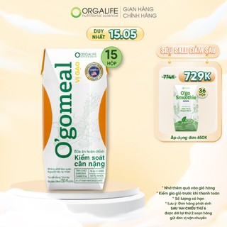 Combo 2 tuần dáng thon, thay thế bữa ăn, hỗ trợ giảm thèm ăn & cân nặng Ogomeal vị gạo 15 hộp (250ml/hộp)