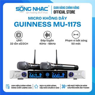 [Bảo hành 12 tháng] Micro Karaoke không dây gia đình, chống hú rít, chính hãng GUINNESS MU-117S