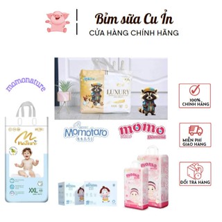 (1 bịch) Bỉm Quần/Dán Momo Diamond, NATURE, LUXURY Hữu Cơ Cao Cấp S64/M62/M60/L54/XL50/XXL48/XXXL46 (không quà)