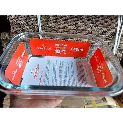 Khay Thủy Tinh Chịu Nhiệt Không Nắp COBACOOK Nhiều Kích Cỡ
