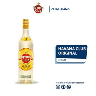 Rượu rum havana club original añejo 3 a ños nồng độ 40% vol 700ml không kèm hộp