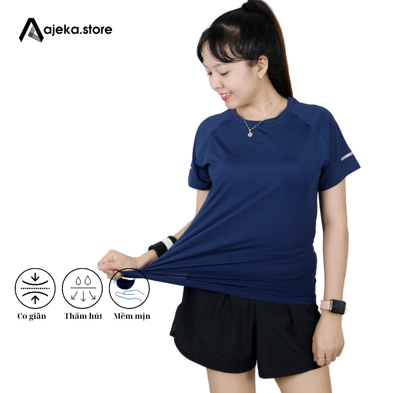 Áo thun thể thao nữ tập gym yoga AJE.Ka J18 tay áo raglag thoãi mái