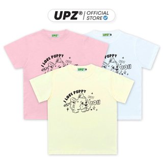 UPZ Áo Thun Baby Tee Cotton Cổ Tròn Nữ Tay Ngắn In Hoạ Tiết Cún Con I LOVE PUPPY NOT YOU (3 Màu)