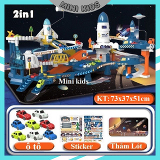 Hầm khủng long, đường đua Trạm Vũ Trụ tên lửa mẫu mới nhất 2024, đường hầm sư tử kèm gara có nhạc đèn, quà tặng cho bé